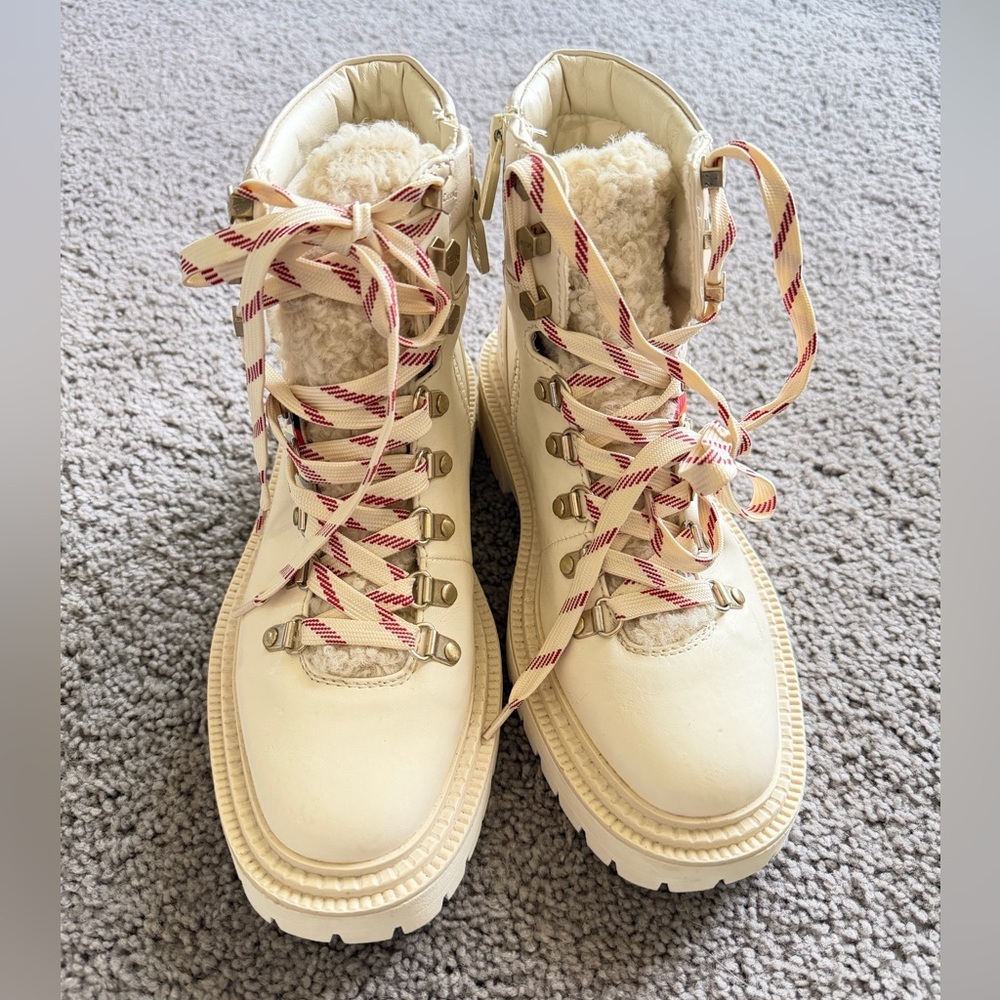 NWOB circus by Sam Edelman White Boots with Multicolor Stripes - Picture 6 of 7